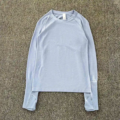 Yoga clothing top for women in spring and autumn, slim fit, long sleeved, running, Pilates training, fitness clothing