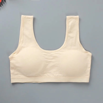 8-16Y Young Girls Bra Panties Set Solid Color Removeable Padded Children Underwear Training Bra Teenage Lingerie Kids Sport Bras