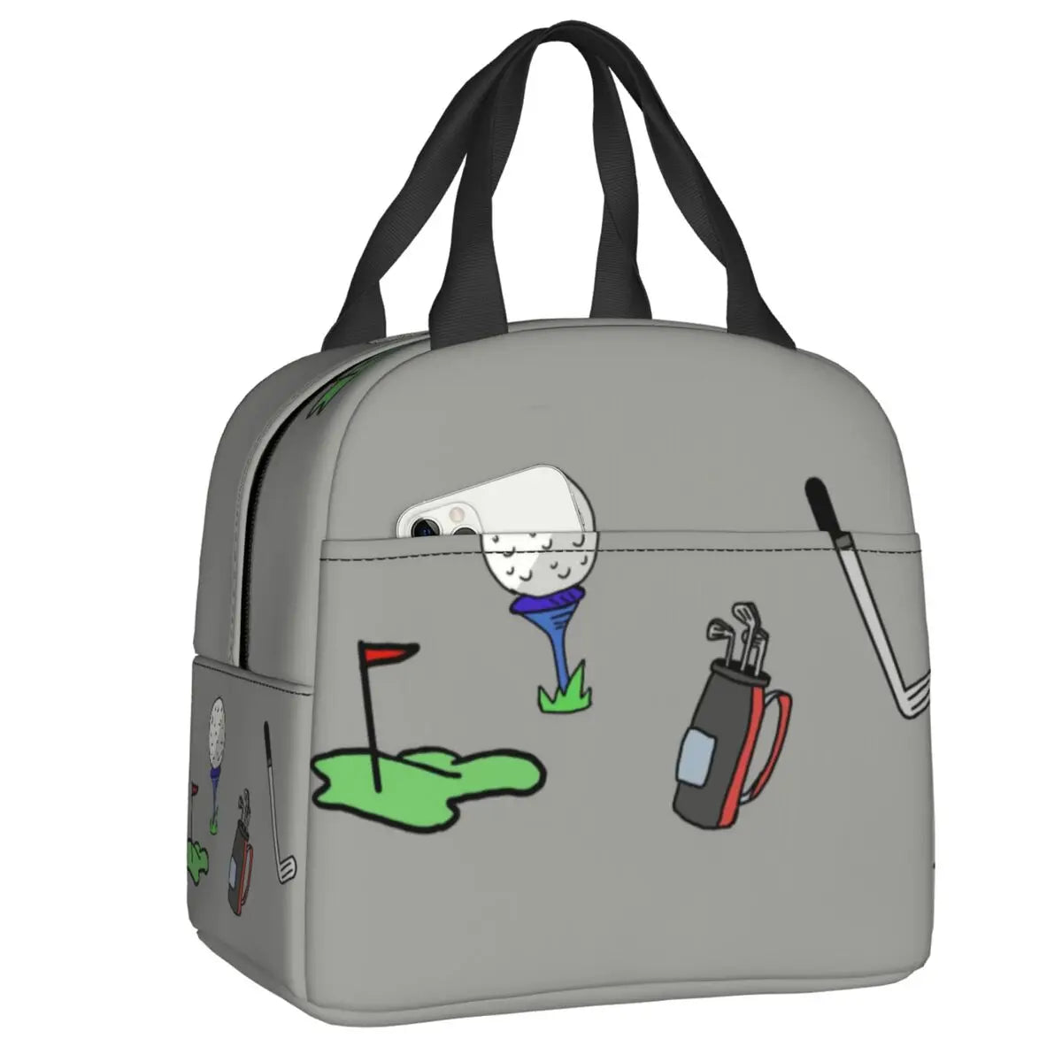 Golf Ball Sports Insulated Lunch Bags for Outdoor Picnic Golfer Lover Resuable Cooler Thermal Bento Box Women Kids Thermal Bags