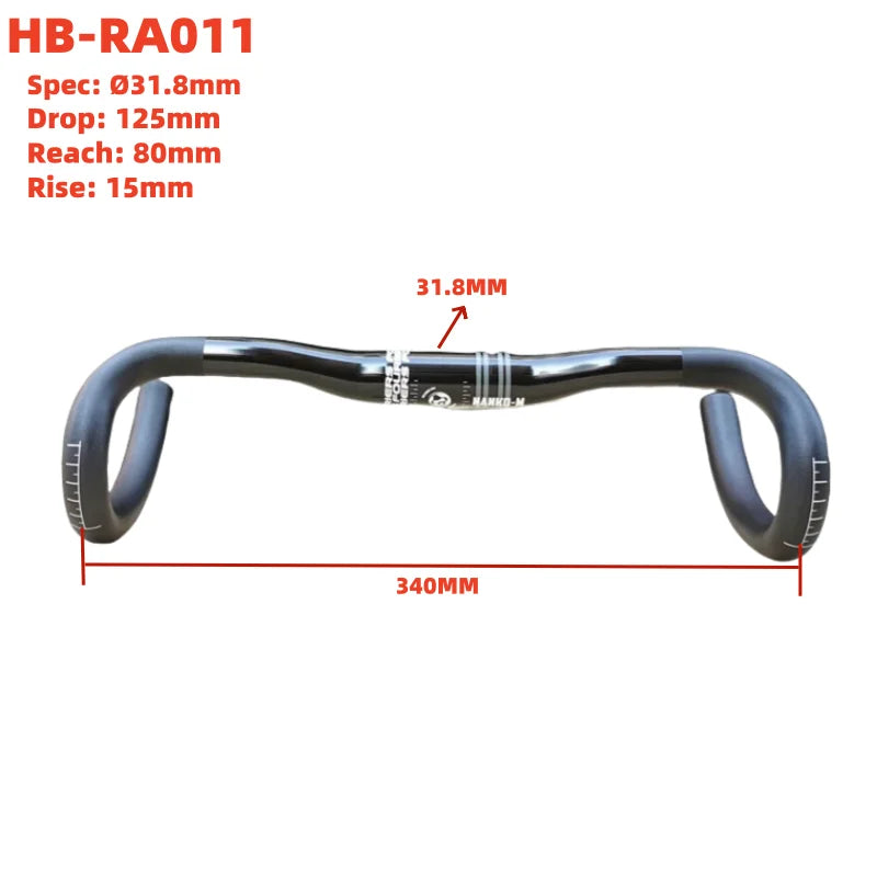 FOURIERS HB-RA011 Road Bike Handlebar Aluminum Cycling Bent Bar 31.8x320/340/360/380/400/420mm