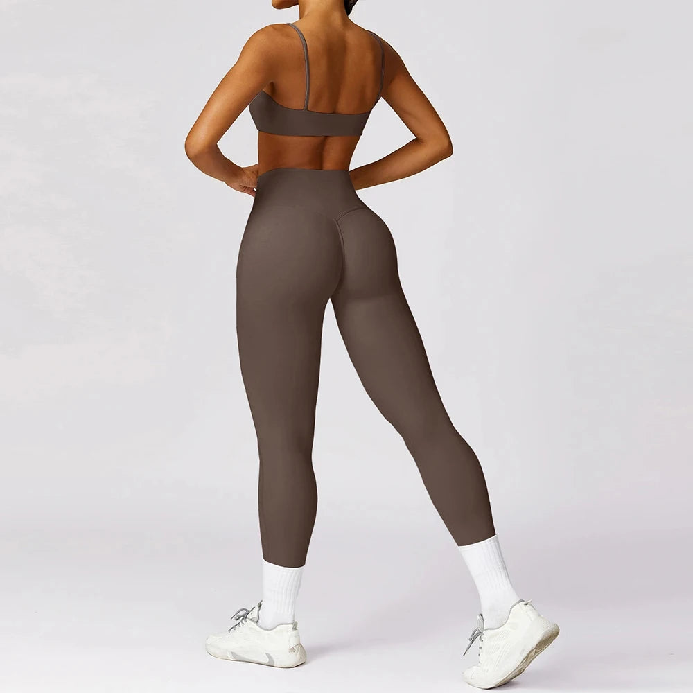 2 Pieces Yoga Set Women Gym Tracksuit Sport Bras Fitness Leggings Outfits Workout Suits Ladies Training Clothes Sets Sportwear