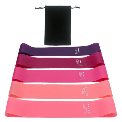 5Pcs Squatting Resistance Band Fitness Band Nonslip Unisex Hip Circles Loop Resistance Band Elastics Fitness Band Set