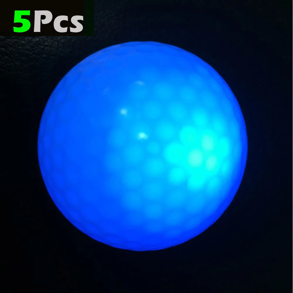 5Pcs LED Light up Golf Balls, Glow in The Dark Night Golf Balls - Multi Colors of Blue, Orange, Red, White, Green, Pink