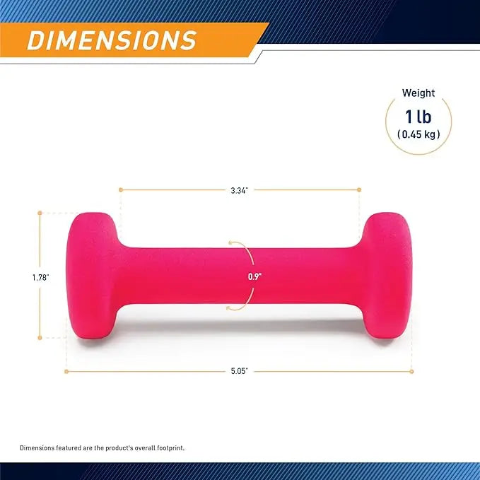 Colored Neoprene Dumbbells, Fuchsia, 1lb Single