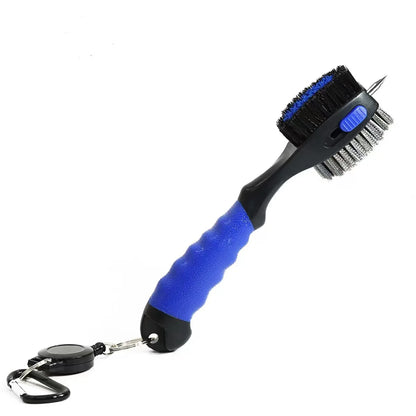 Golf Club Cleaning Brush With Soft Rubber Handle, Retractable Non-Slip Groove Cleaner, Extra-Large Brush Head, Easy To Carry