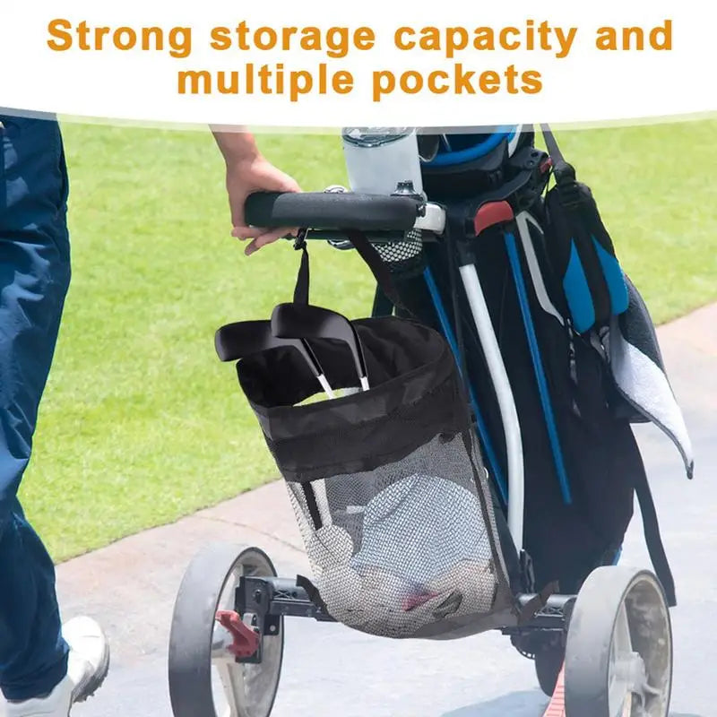 Golf Accessory Bag Mesh Lightweight Golf Storage Bags For Men Breathable Golf Bag Golf Push Cart Accessories Closure Push Cart