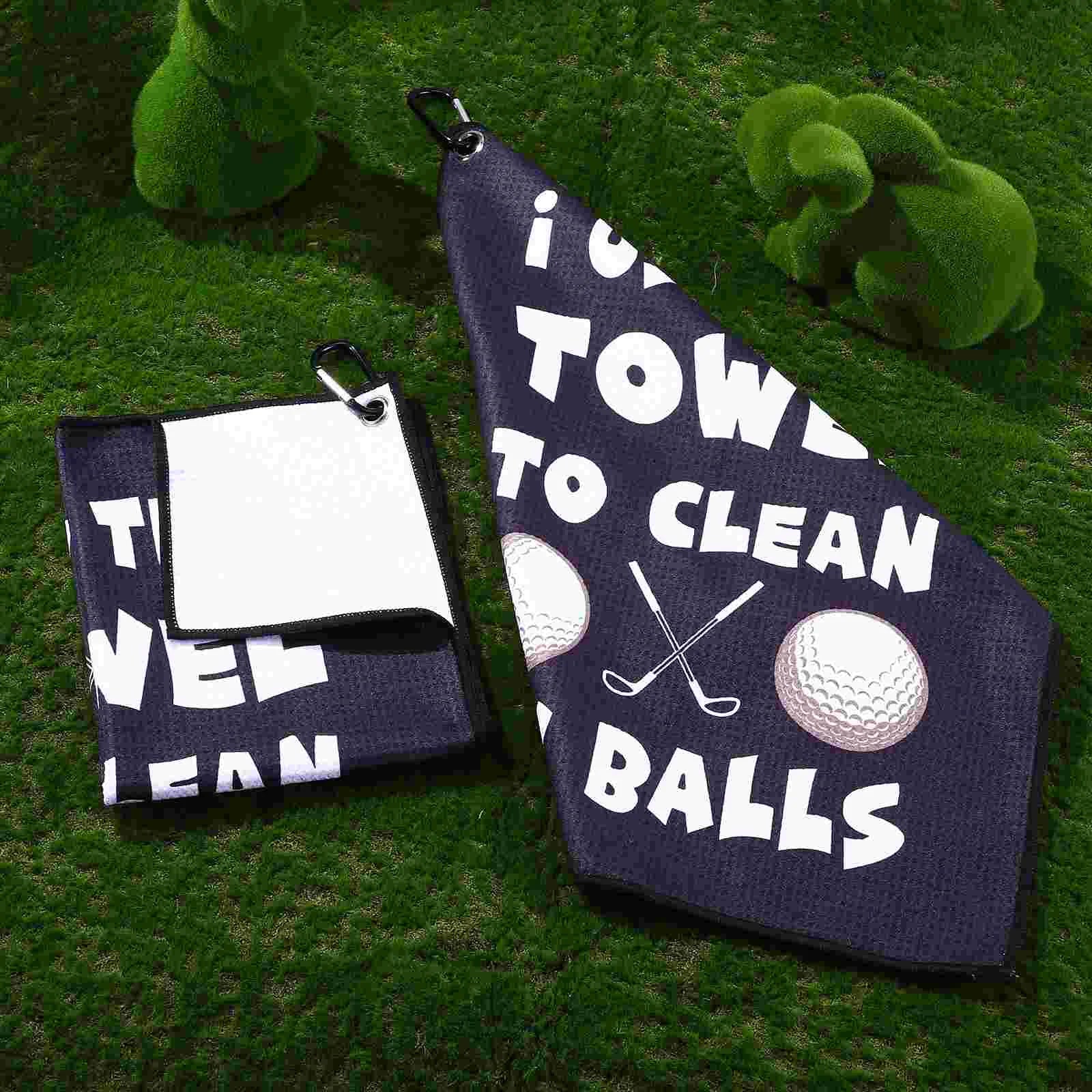 2 Pcs Black Golf Towel Microfiber Towels For Bags Accessories Golf Training Aids Sports Equipment Dry Towels Towel Golfer