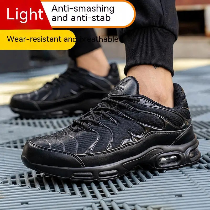 Sport Air Cushion Reflective Work Safety Boots Anti-smash Fashion Safety Shoes Steel Toe Sneaker Man Puncture Proof Work Shoes