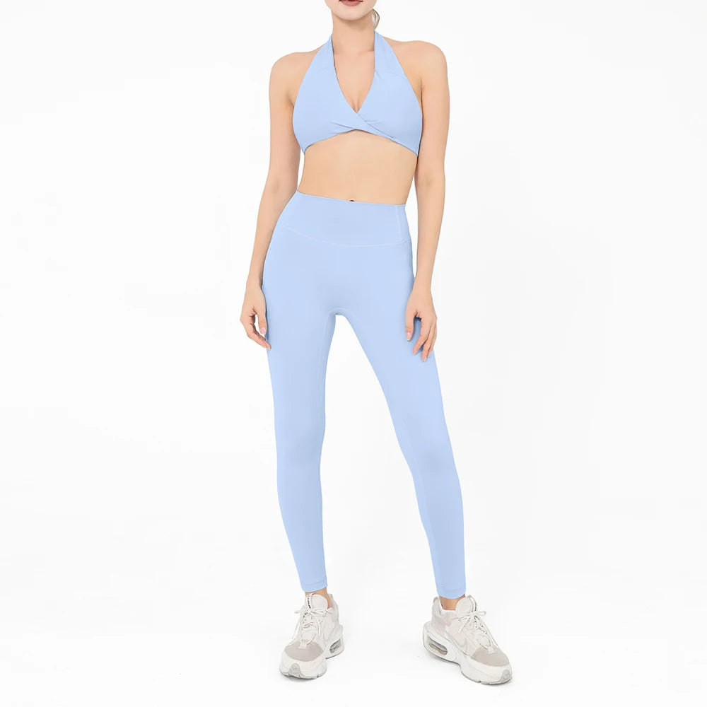 2 Pieces Yoga Set Women Gym Tracksuit Sport Bras Fitness Leggings Outfits Workout Suits Ladies Training Clothes Sets Sportwear