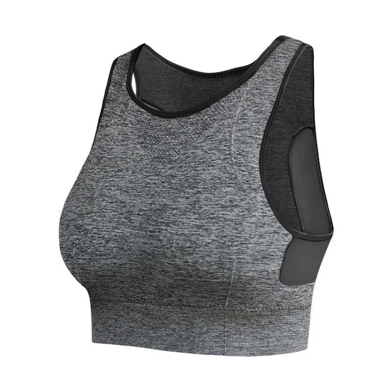 Women's Workout Sports Bras Fitness Padded Bra Yoga Crop Tank Tops Sports Bra Shock-absorbing Ring Free Vest Fitness Bralette