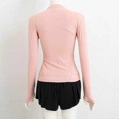 Yoga Clothes Windbreaker Women's Autumn Winter Professional Sports Jogging Cycling Long-sleeved Fitness Running Shirts Tops Gym