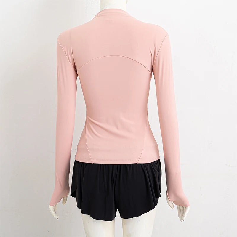 Yoga Clothes Windbreaker Women's Autumn Winter Professional Sports Jogging Cycling Long-sleeved Fitness Running Shirts Tops Gym