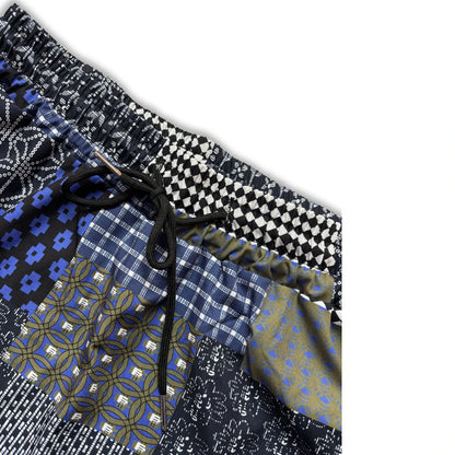 Men's Bohemian Harem Pants Unique Patchwork Print Soft Breathable Material Elastic Waist Casual Looks Beach Trips Yoga Clothing