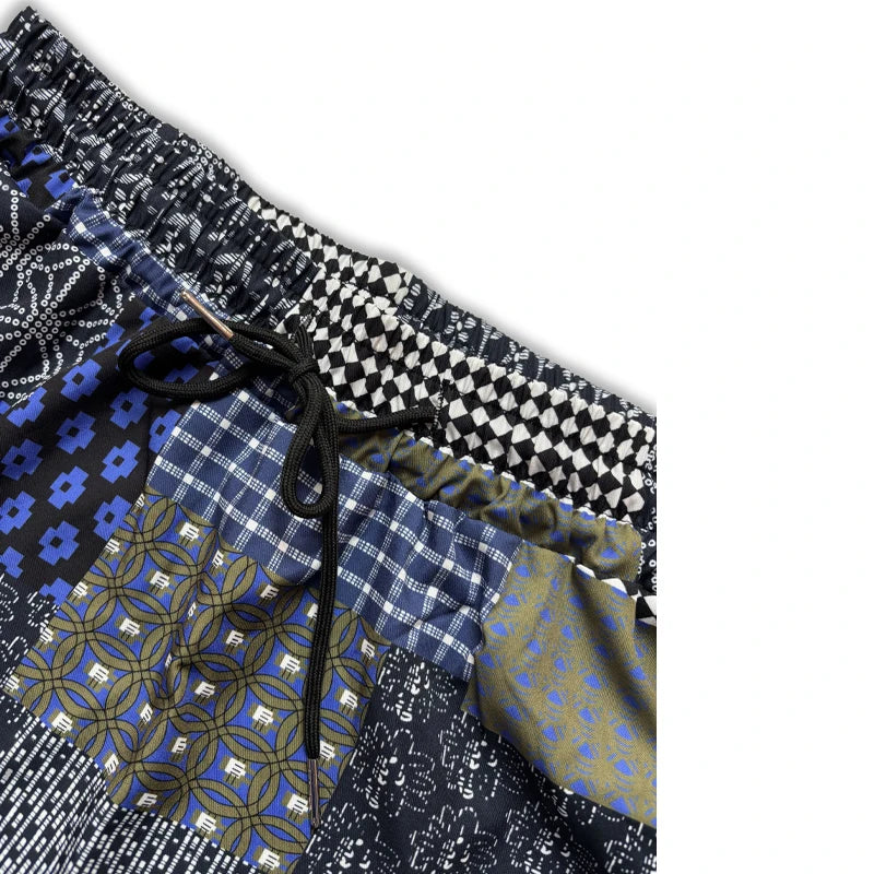 Men's Bohemian Harem Pants Unique Patchwork Print Soft Breathable Material Elastic Waist Casual Looks Beach Trips Yoga Clothing