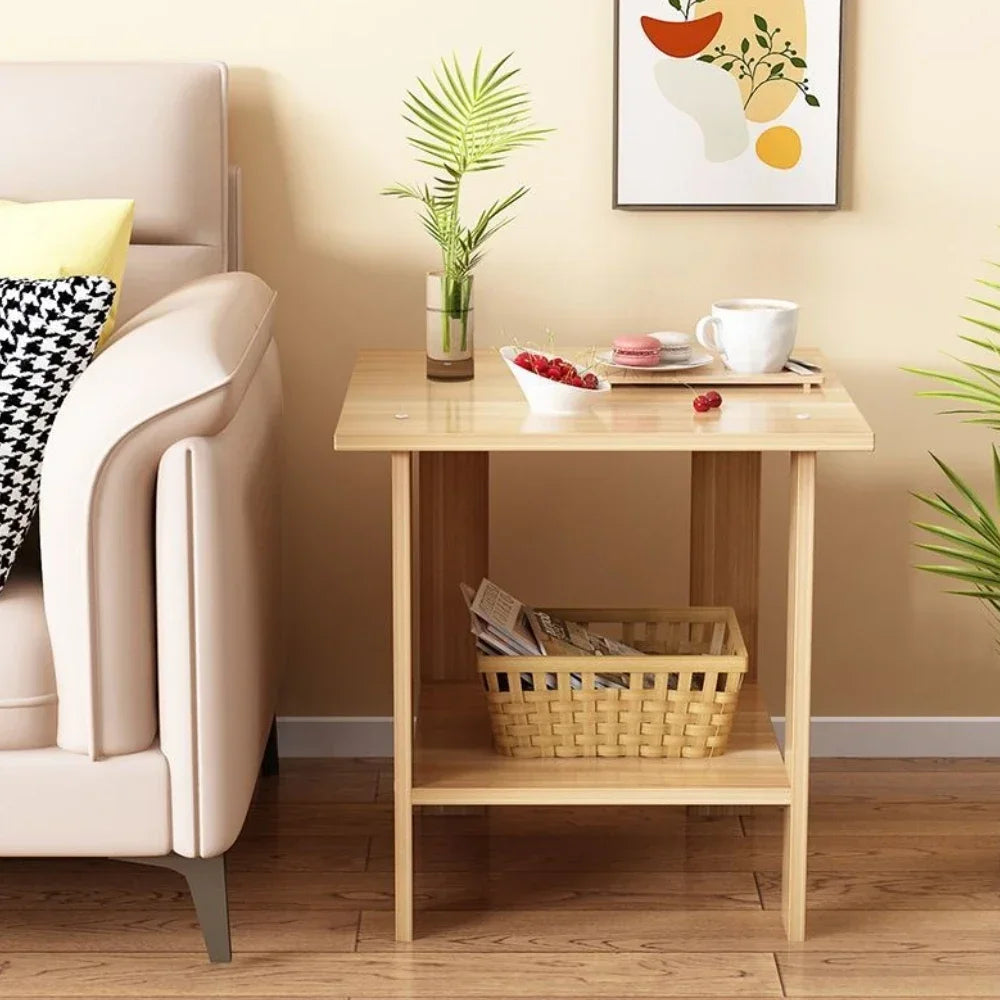 Simple Bedside Table Solid Wood Stable Load-bearing Capacity Multi-layer Stable Large Storage Area Modern Home Bedroom Furniture