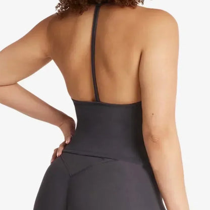 Women sexy halter halter fitness wear Yoga vest with chest pad Sports bra Sports shorts Yoga fitness clothing