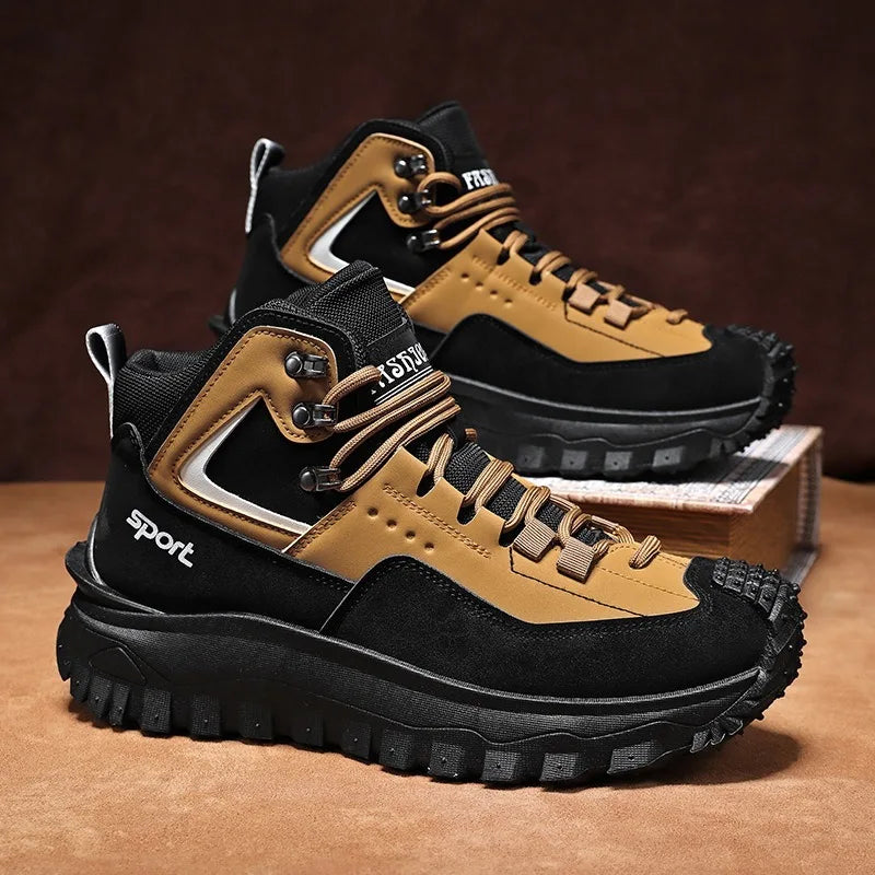 Men's Safety Shoes Waterproof Work Safety Sneakers High Top Boots Anti Puncture Work Shoes for Men Non-slip Platform Casual Shoe