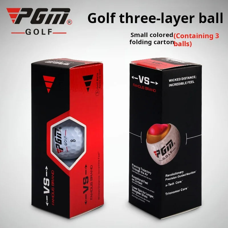 PGM Golf Ball Three-layer Match Balls Gift Box Package Synthetic Rubber Material
