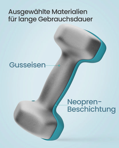 SONGMICS dumbbell set short dumbbells dumbbell set 12kg hexagon neoprene dumbbells