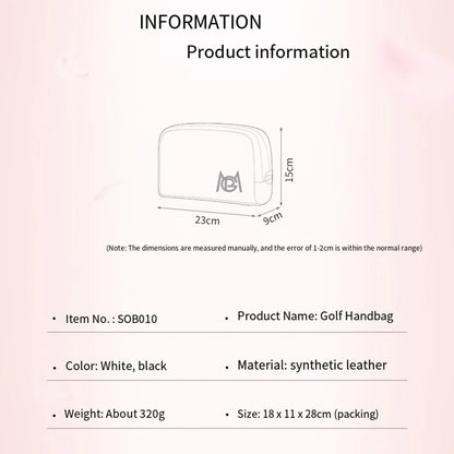 PGM New Leather Golf Pouch Bag Large Capacity Waterproof Mini Bag Zipper Portable Light Weight Multi-functional Golf Handbag 골프백