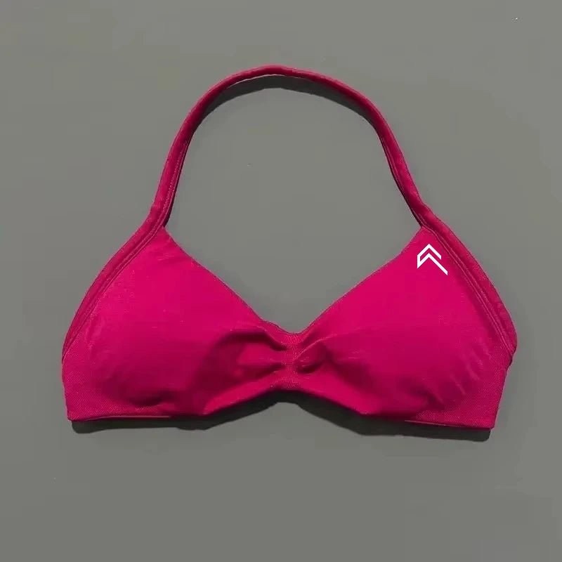 Oner Active Sport Yoga Bra Strappy Backless Yoga Gym Bra Removable Cups Women Workout Fitness Clothing Gym Top Halter Sport Bras