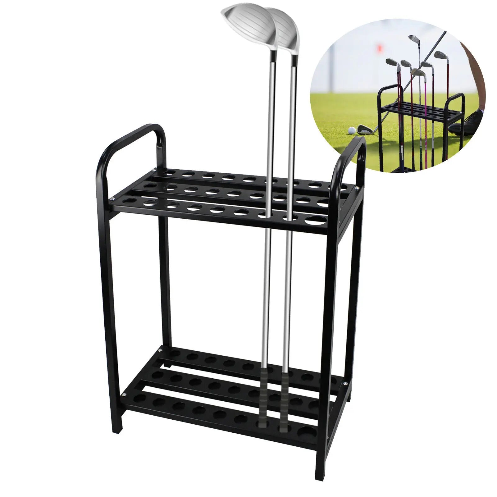 27 Holes Steel Golf Club Holder Display Stand Organizer Golf Club Storage Rack