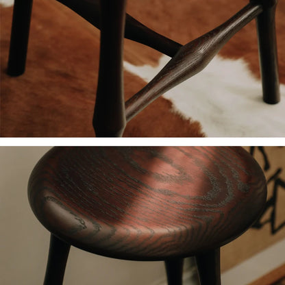 Bar stool medieval solid wood home Windsor tall round stool cafe restaurant furniture