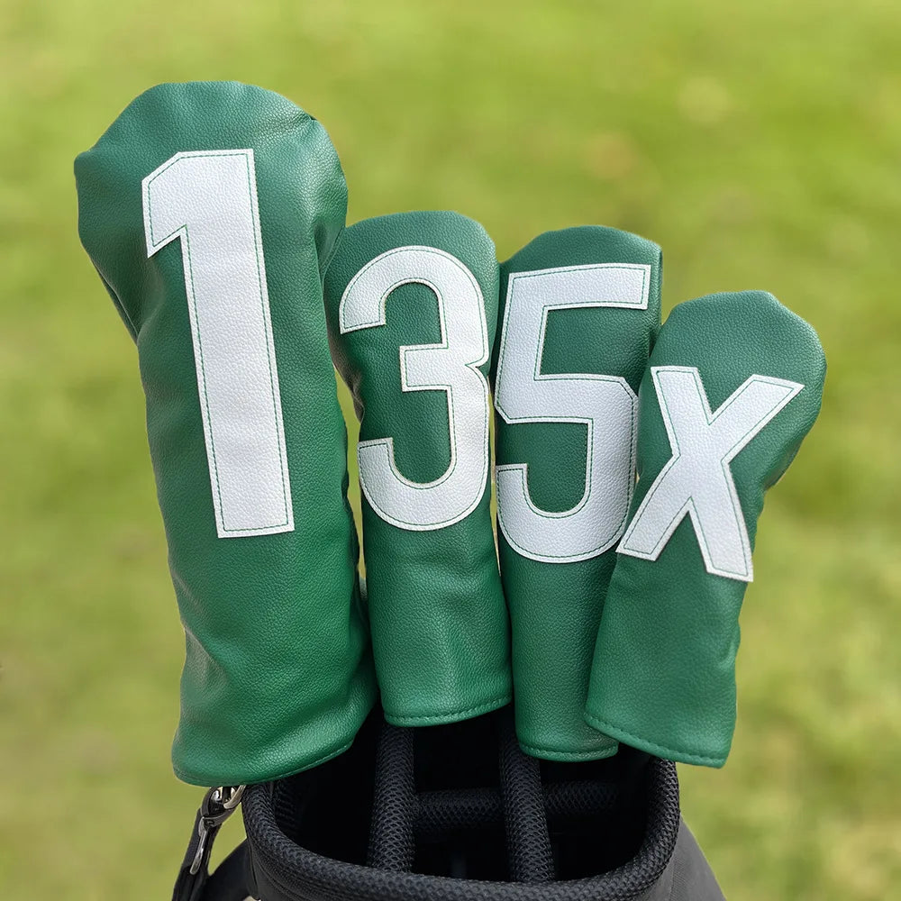 Golf Club Headcover Set - White&Pink Large Number Design for All Clubs