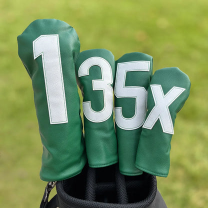 Golf Club Headcover Set - White&Pink Large Number Design for All Clubs