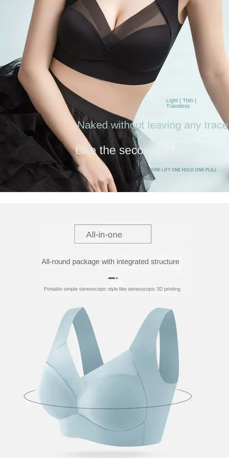 Women Lace Sport Bras Plus Size Seamless Bra Bralette Backless Lady Brassiere Vest Female Gathers Shock-Proof Wireless Top L-3XL