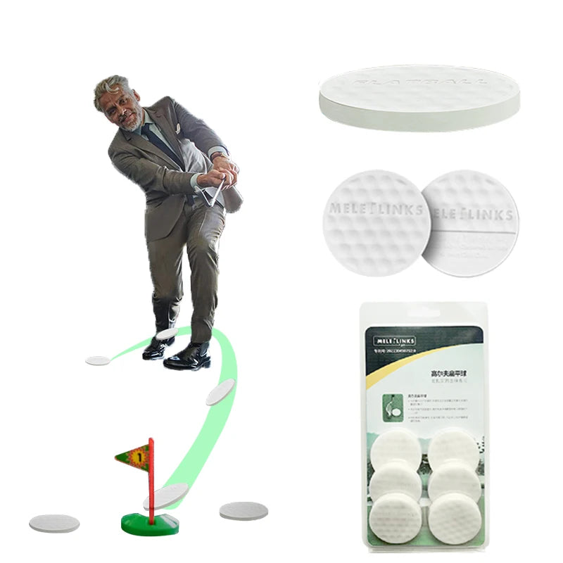 Golf Flat Ball Swing Practice Golf Balls Portable Flat Golf Balls Lightweight Golf Training Balls For Practice Indoor Outdoor