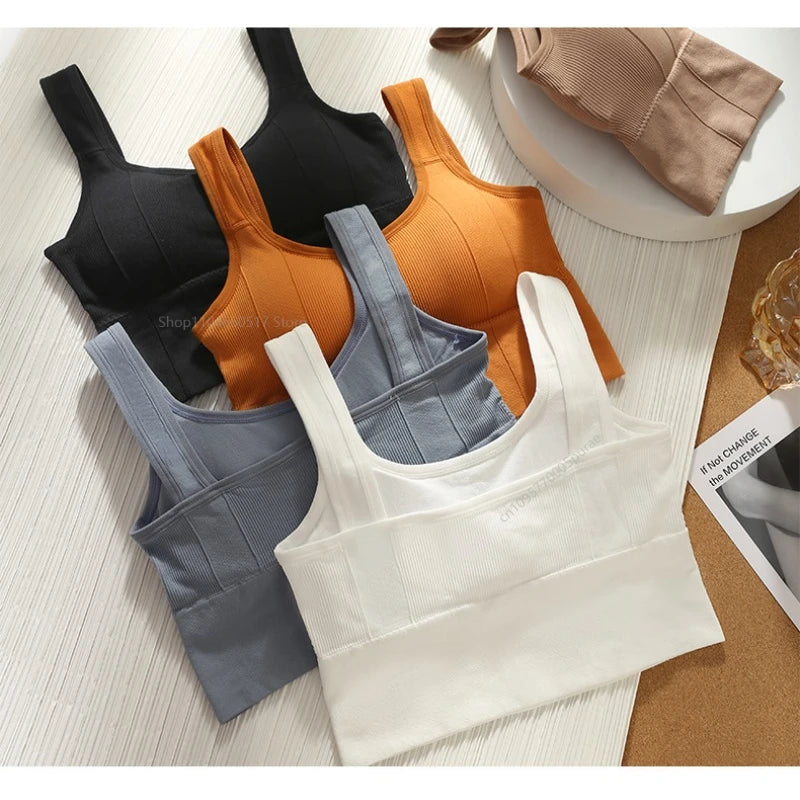 Breathable Sports Bra Anti-Sweat Fitness Top Women Seamless Yoga Bra Shockproof Crop Top Push Up Sport Bra Gym Workout Top