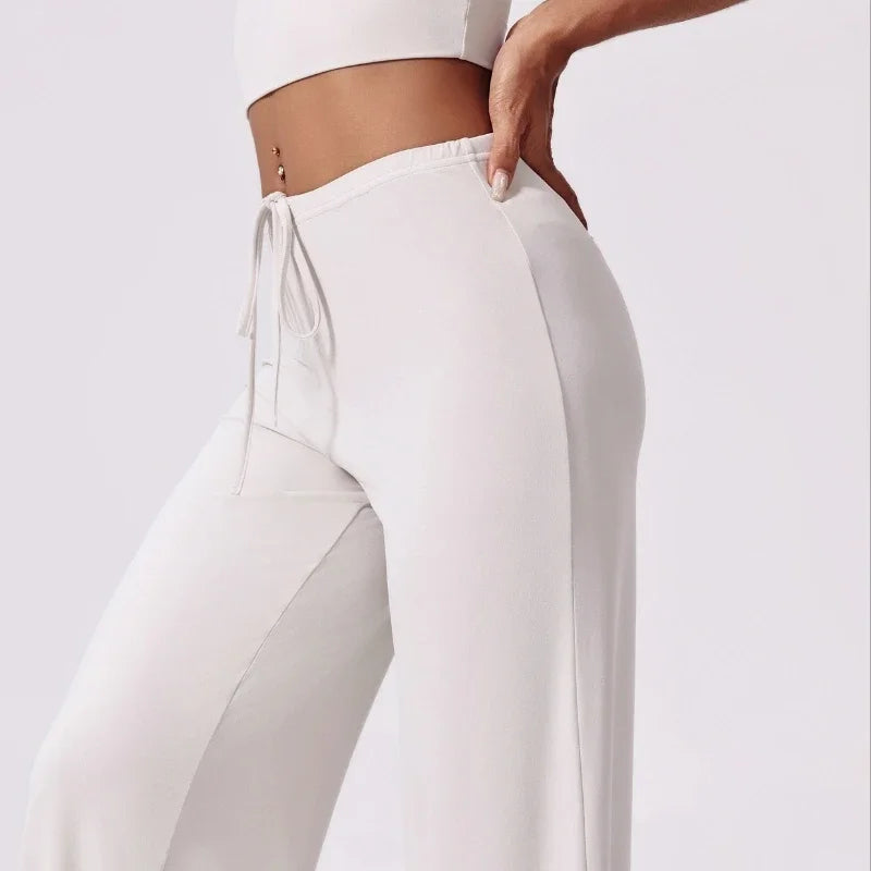 Yoga Pants Sports Fitness Thin Breathable Wide-leg Loose Sports Flared Trousers Outdoor Running Straight-leg Trousers for Women