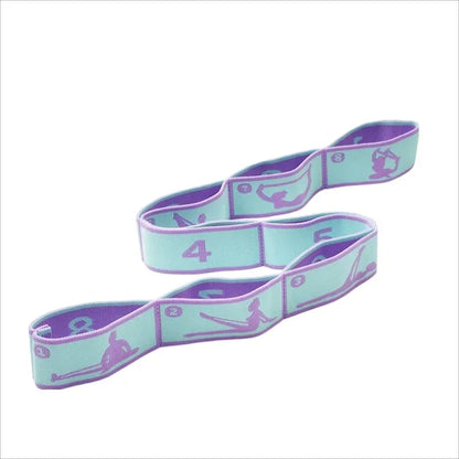 Eight Grid Resistance Band Yoga Auxiliary Stretching Belt Adult Fitness Training Elastic Bands Pilates Dance Loop Bands