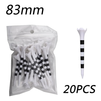 20 Pcs Golf Tees Stand Printing Scale Unbreakable Reduces Friction Golf Tees Plastic Side Spin 5 Prongs Tee Golf Supplies