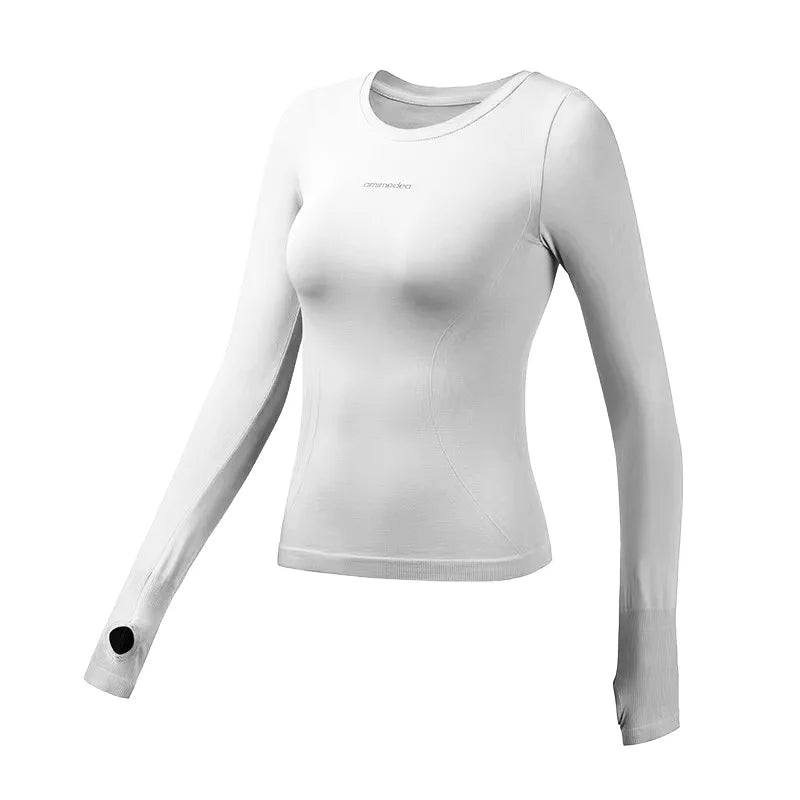 Fitness Tops Women Tight Sports Long Sleeve Yoga Clothing Running Training Clothes Gym Workout Shirt Comfortable Training Cloth