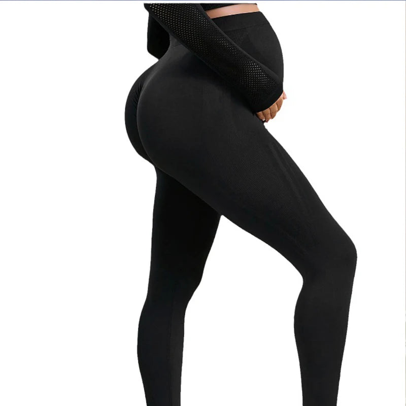 New Pregnant Women's Yoga Pants High Waist Hip Lift, Slim Fit Nude Feel Peach Hip Sports Tights Pregnant Yoga Clothing