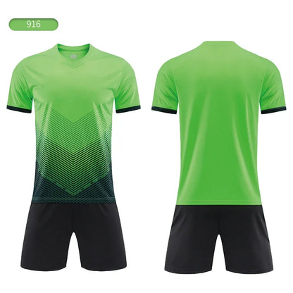 Custom Soccer Uniforms Football Training Clothing Adults Kid Clothes Short Sleeve Printing Men Boys Soccer Clothes Sets Jls916