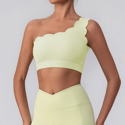 One Shoulder Sports Bras for Women Workout Top Yoga Underwear
