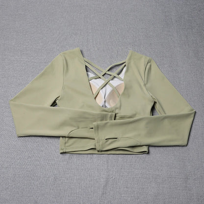 New Yoga Clothing for Women Sports Running Pilates Breathable Training Long Sleeve Top Fitness Clothing