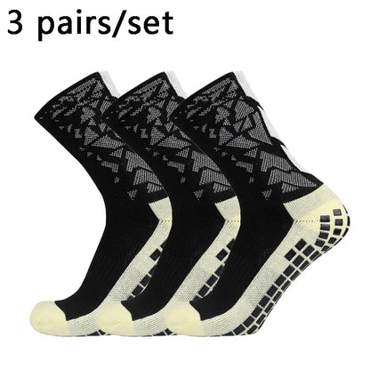 3 pairs New 2024 Men Women Camouflage Arrow Soccer Socks Breathable Sports Silicone Anti Slip Grip Football Socks