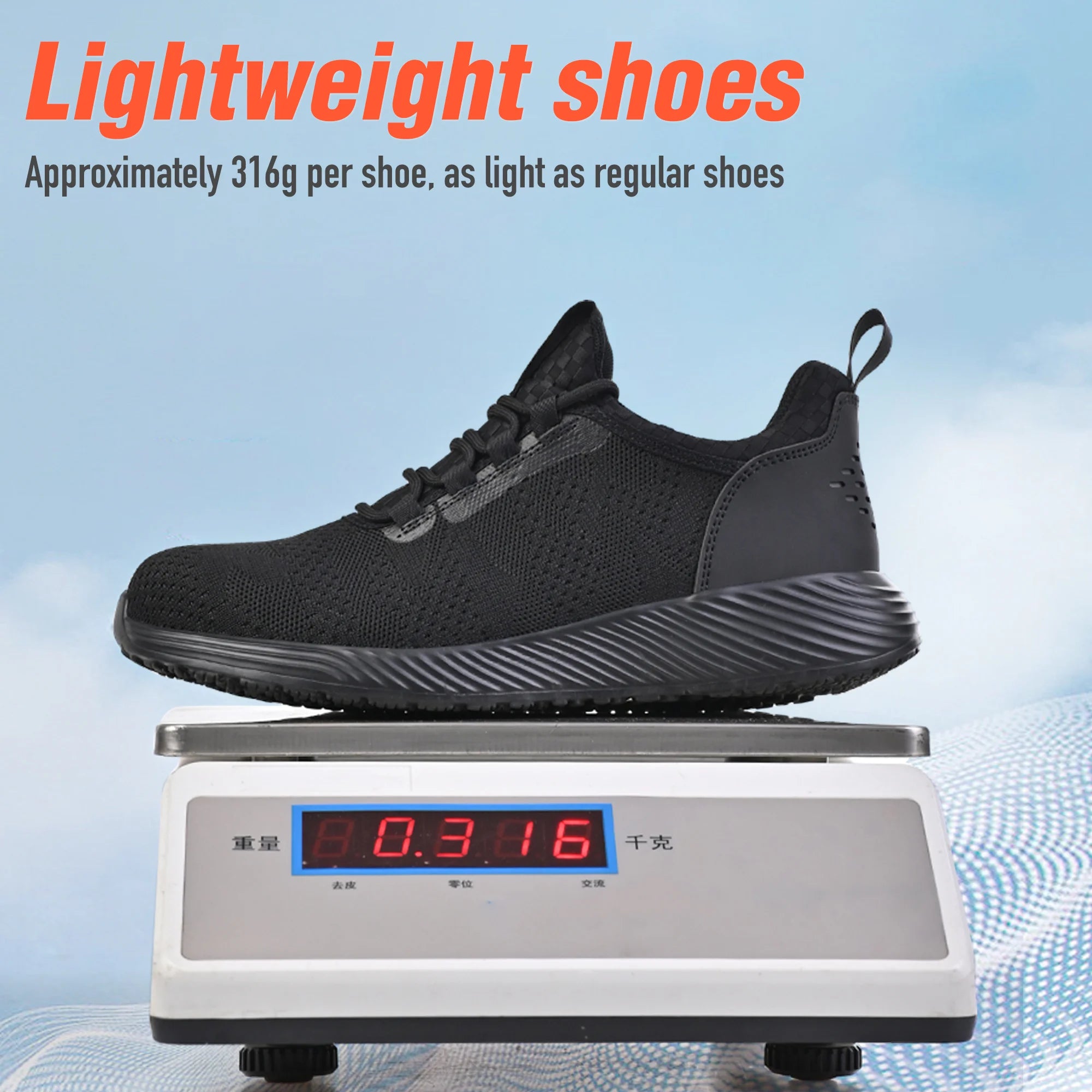 Safety Shoes Work Shoes Steel Toe Men Puncture-Protective Work Boots Indestructible Safety Lightweight