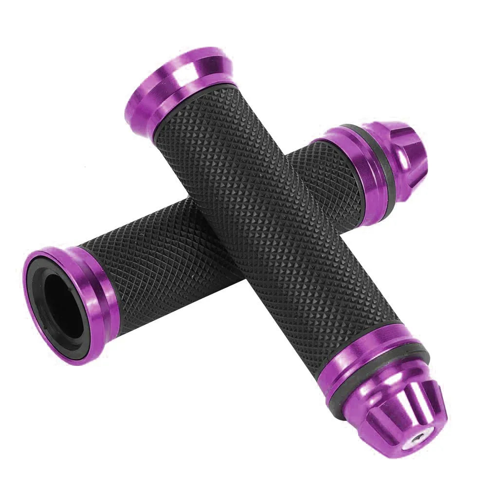 Handlebar Grips Motorcycle CNC Aluminum Rubber Handlebar Hand Grips for 7/8" Handle Bar Bike Bicycle Motorcycle Handlebar Grips