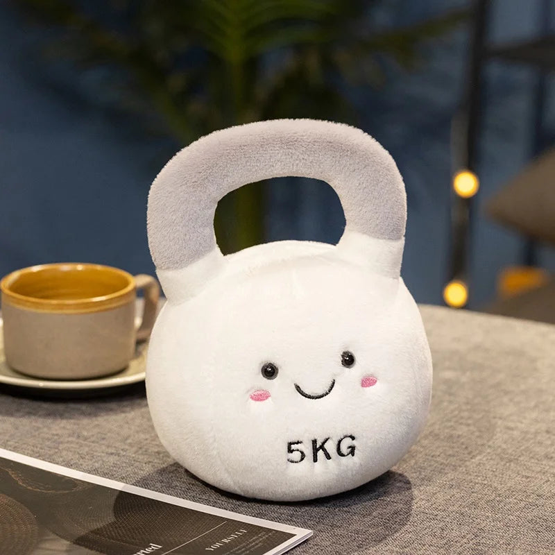 New Funny Kettlebell Barbell Plush Pendant Pillow Soft Fitness Plush Toy Creative Dumbbell Plush Toy Birthday Gift