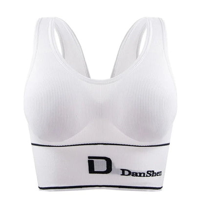 Women's Sports Letter Bras Fitness Seamless Plus Size Bra Tops Full Coverage Wireless Femme Bralette Bra