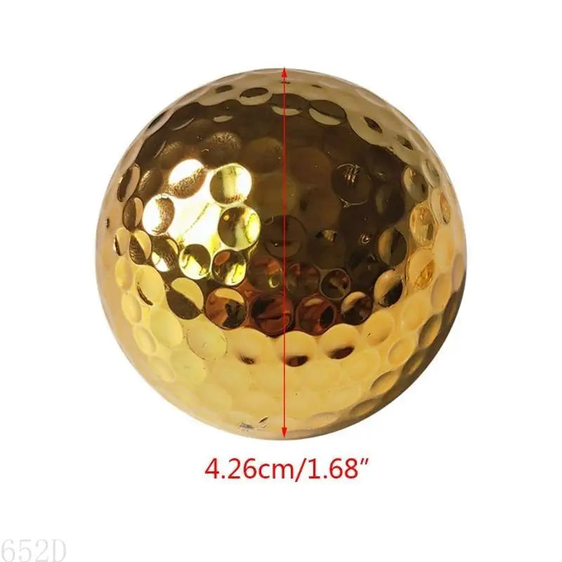 AP28 4.26cm 1.68In Plated Gold Golf Balls for Golfer Indoor Outdoor Swing Putter Training Practice Balls For