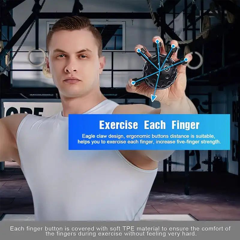 Gym Finger Hand Strengthener Grip Adjustable Resistance Hand Balls Gripper Exerciser for Forearm Strength Climbing Training