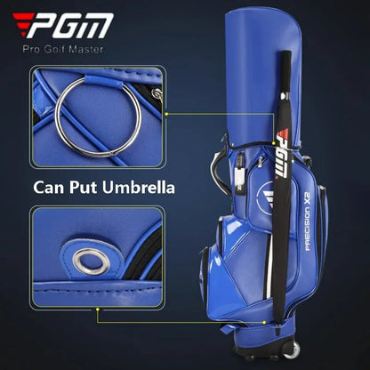 PGM Tie Rod Golf Standard Ball Bags Waterproof PU Stand Bags with Wheel Portable Multi-Functional Golf Package Can Put 13 Clubs