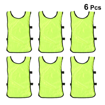 6Pcs Durable Football Vest Training Waistcoat Soccer Jerseys Practice Uniform Sports Teamwear Apparel Football