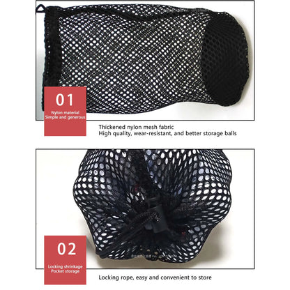 Black Golf Ball Pouch Bag with Durable Nylon Material Sports Mesh Net Bag Suitable for Outdoor Gyms Travel